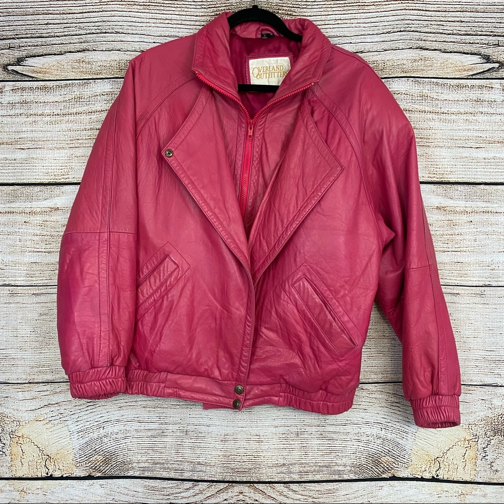 Vintage 80s Pink Soft Leather Jacket